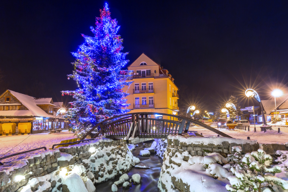 Christmas tree in Zakopane Poland